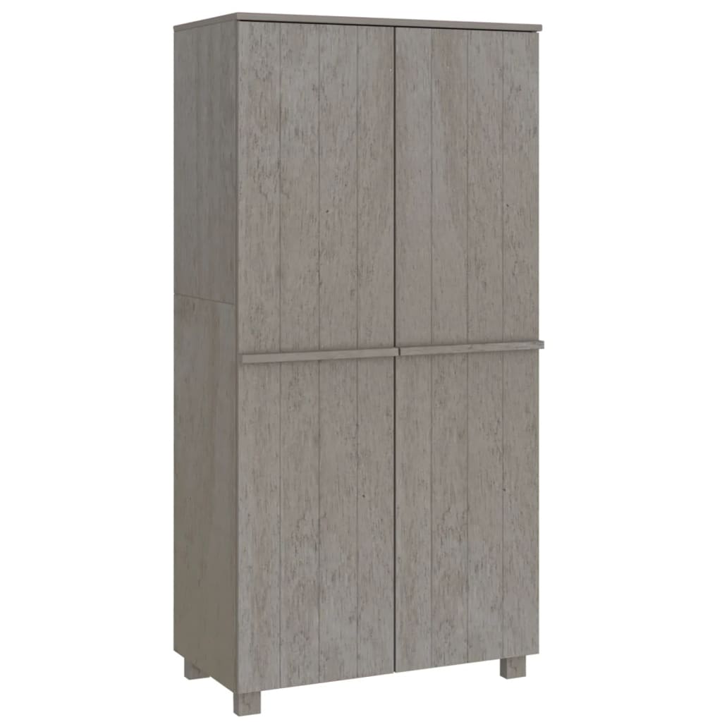 Wardrobe HAMAR light grey 89x50x180 cm solid pine wood