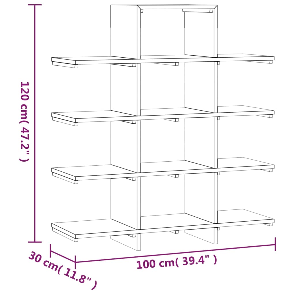 Bücherregal 100x30x120 cm Massivholz Teak
