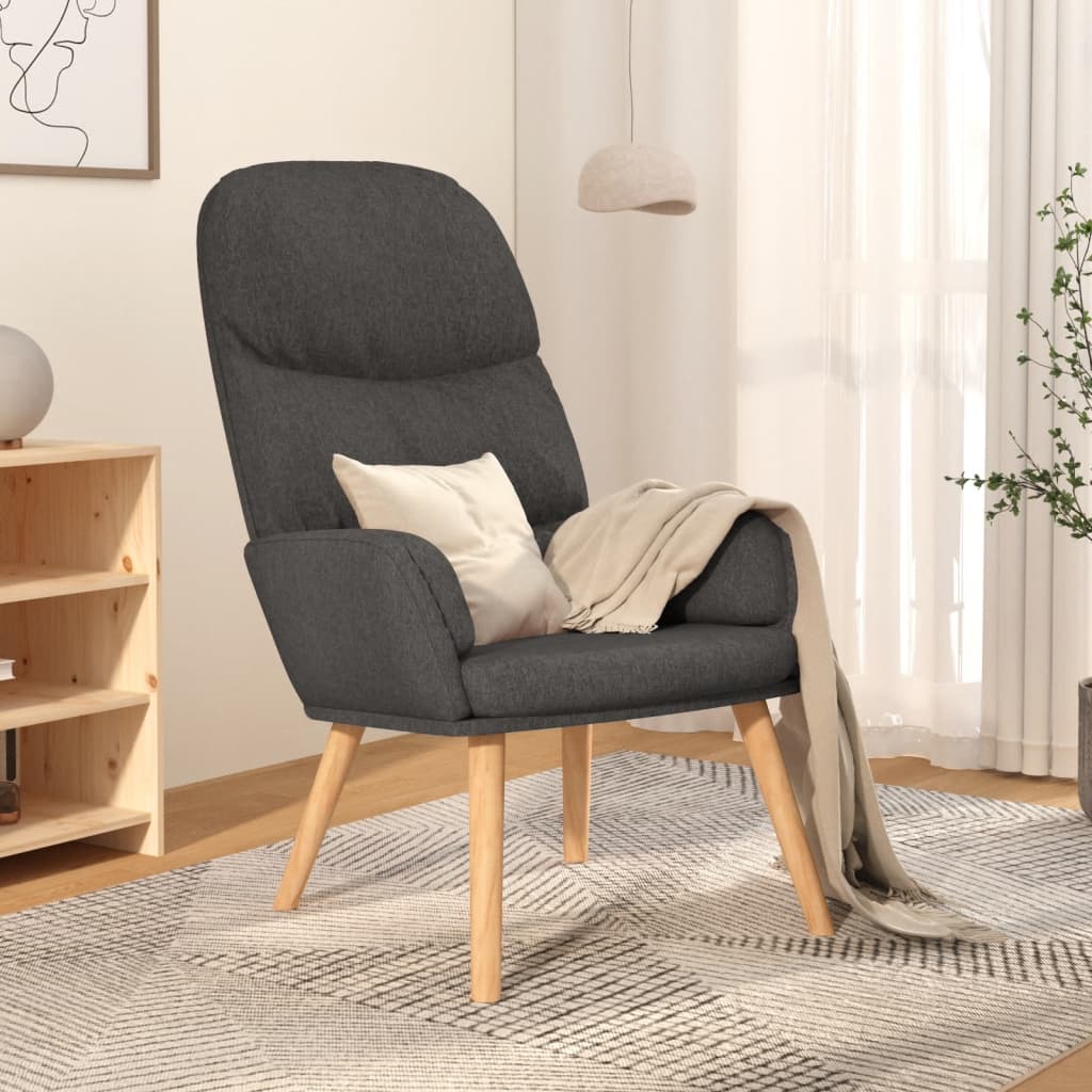 Fauteuil de relaxation tissu gris foncé