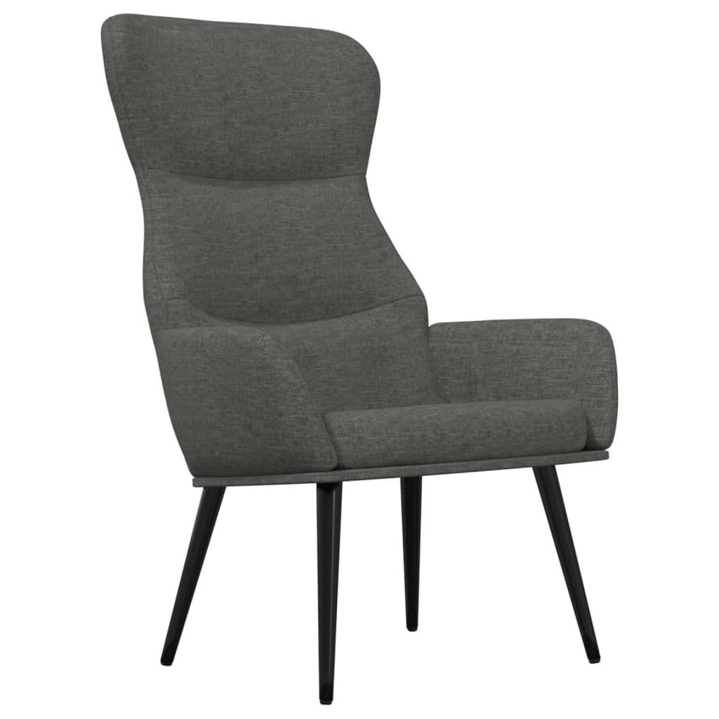 Fauteuil de relaxation tissu gris foncé