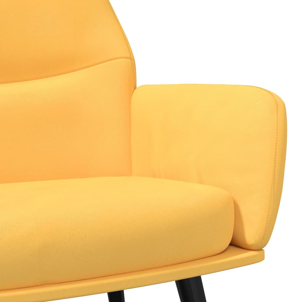 Fauteuil relax en tissu jaune moutarde