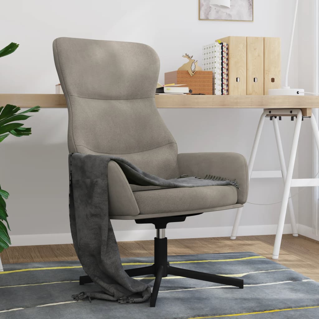 Fauteuil de relaxation velours gris clair
