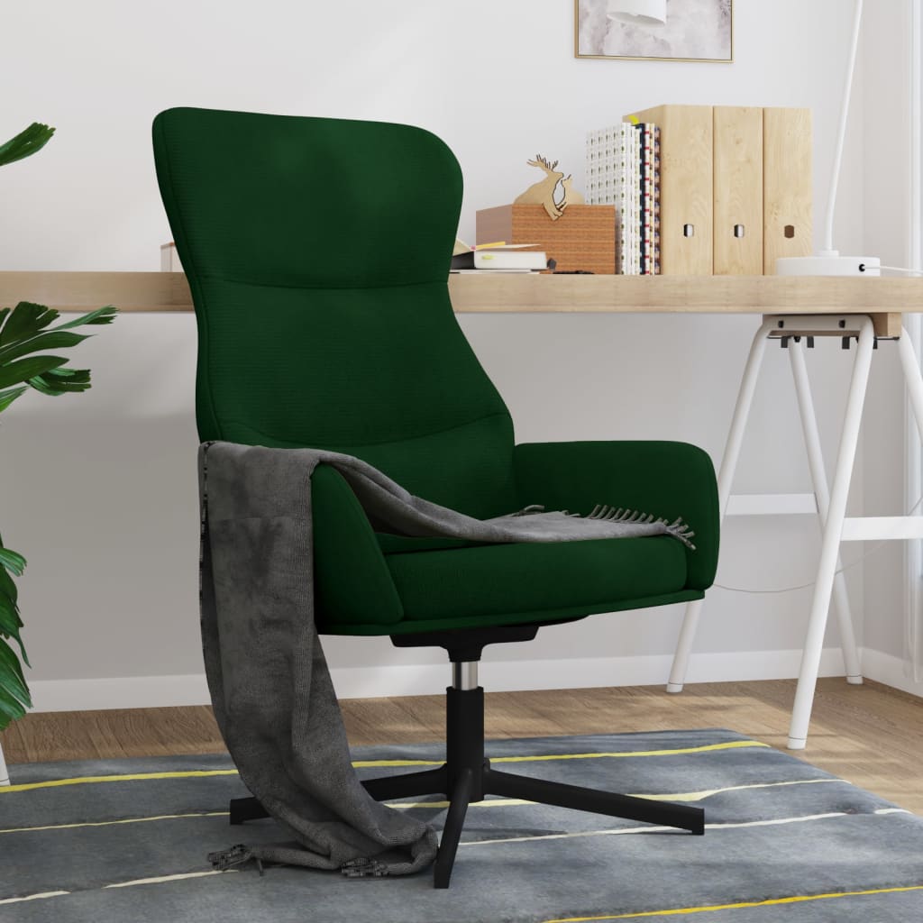 Fauteuil relax en velours vert foncé