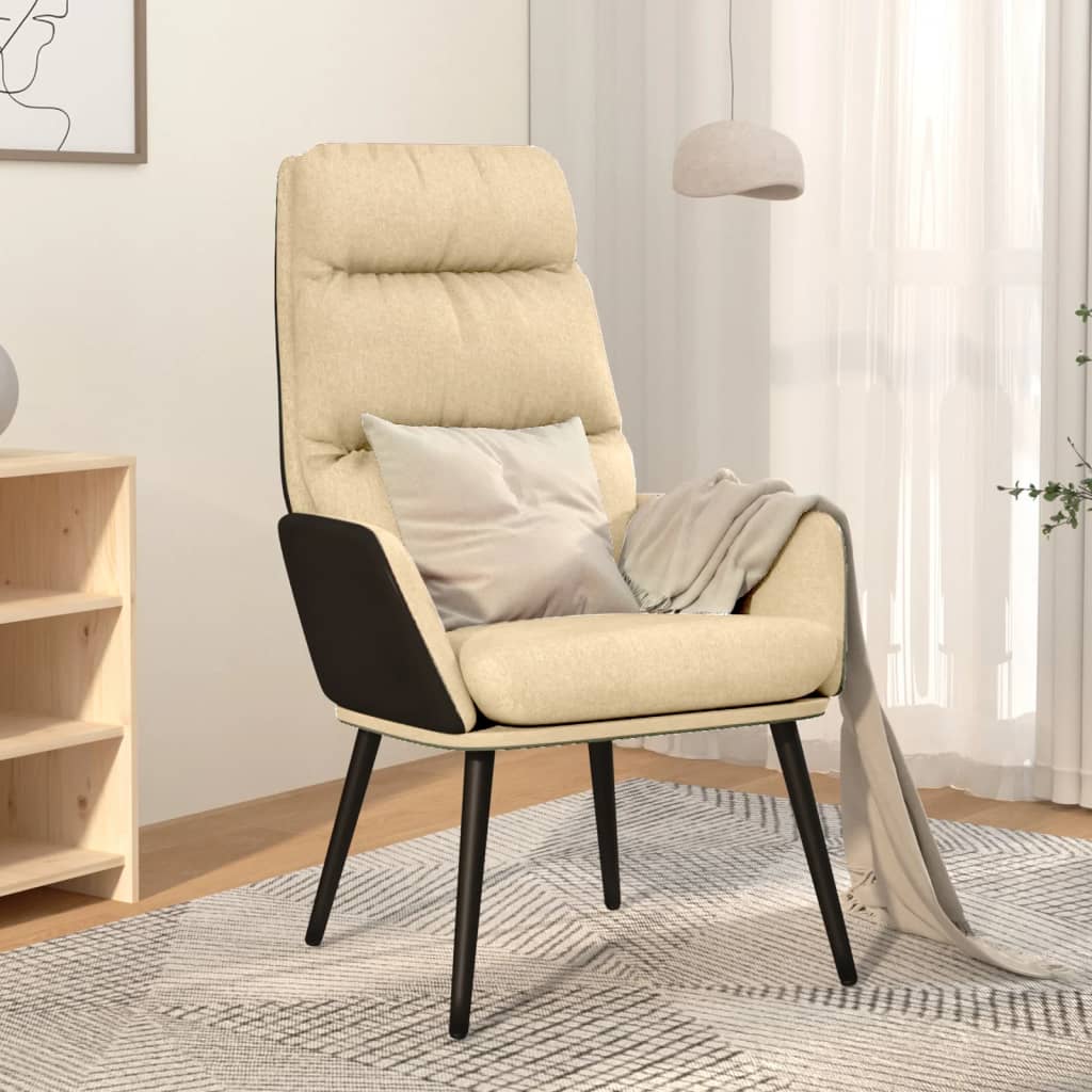 Fauteuil de relaxation tissu crème