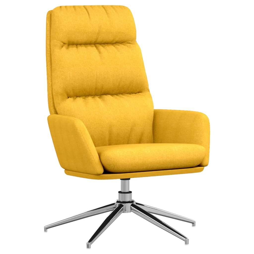 Fauteuil relax en tissu jaune moutarde