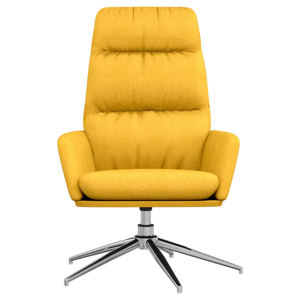 Fauteuil relax en tissu jaune moutarde