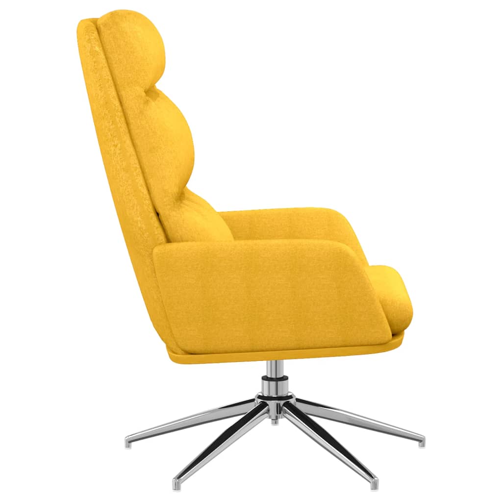 Fauteuil relax en tissu jaune moutarde