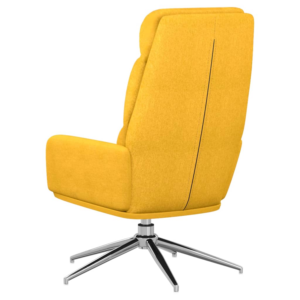 Fauteuil relax en tissu jaune moutarde