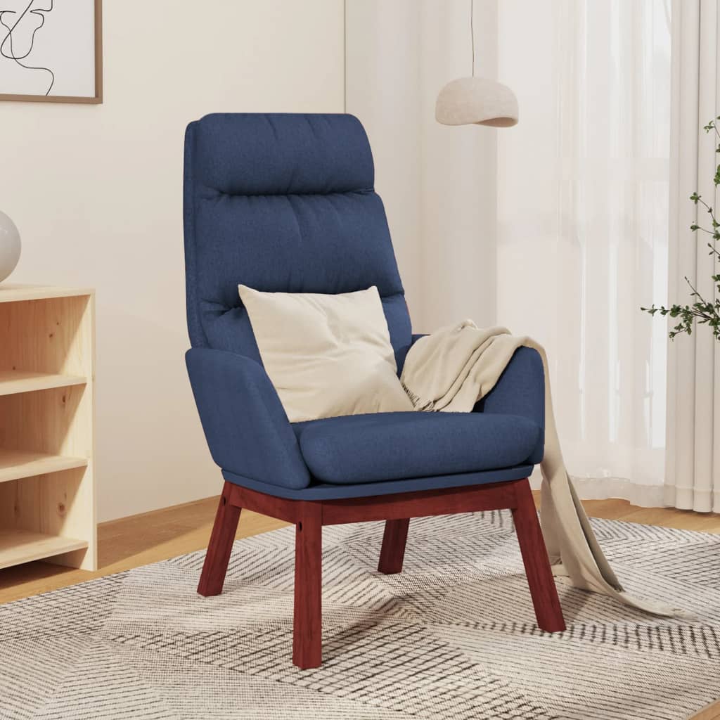 Fauteuil relax en tissu bleu