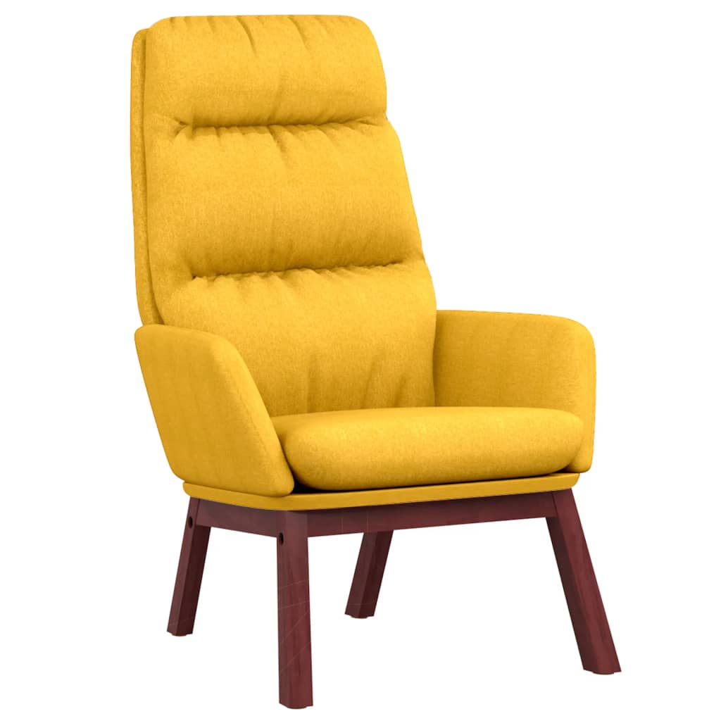 Fauteuil relax en tissu jaune moutarde