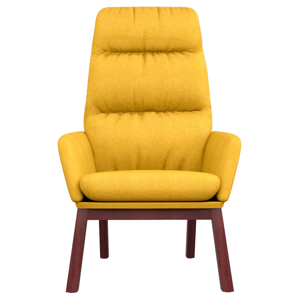 Fauteuil relax en tissu jaune moutarde