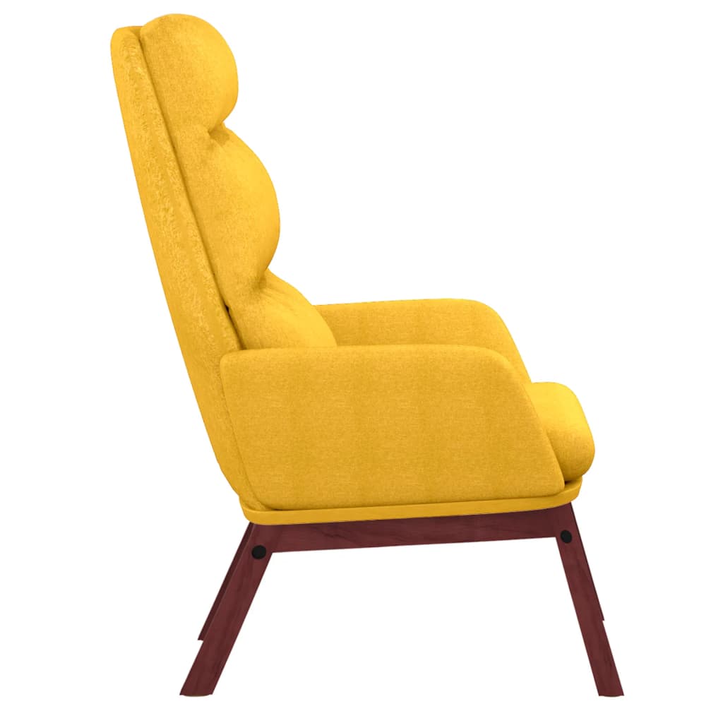 Fauteuil relax en tissu jaune moutarde