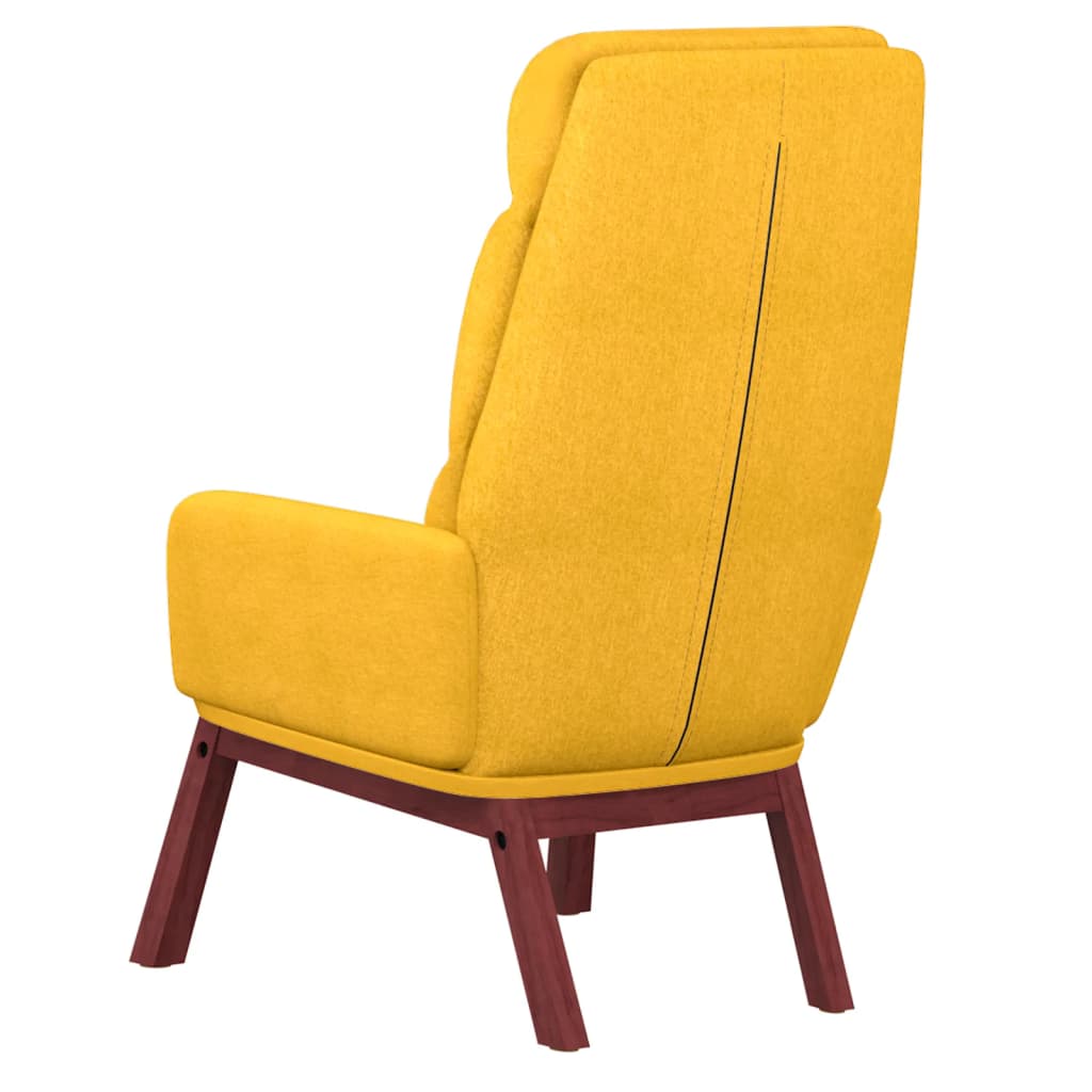 Fauteuil relax en tissu jaune moutarde