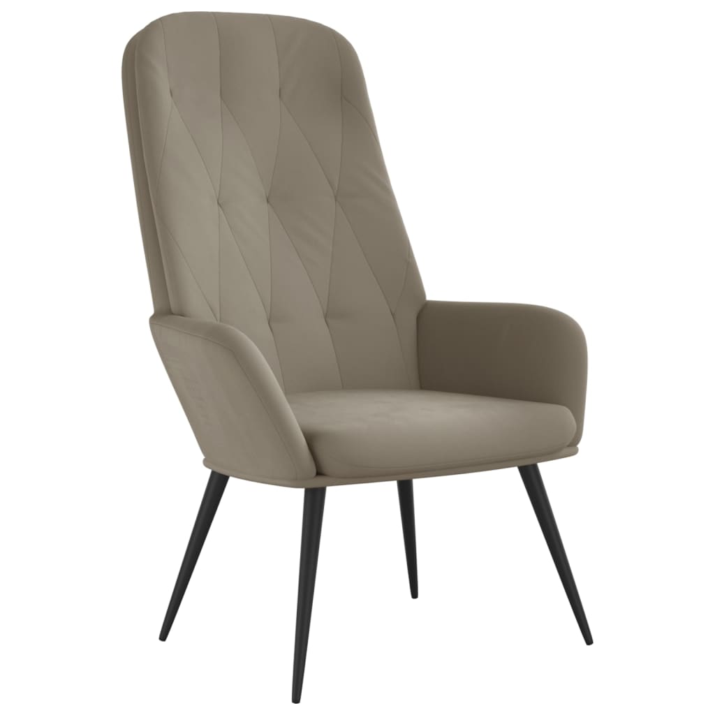Fauteuil de relaxation velours gris clair