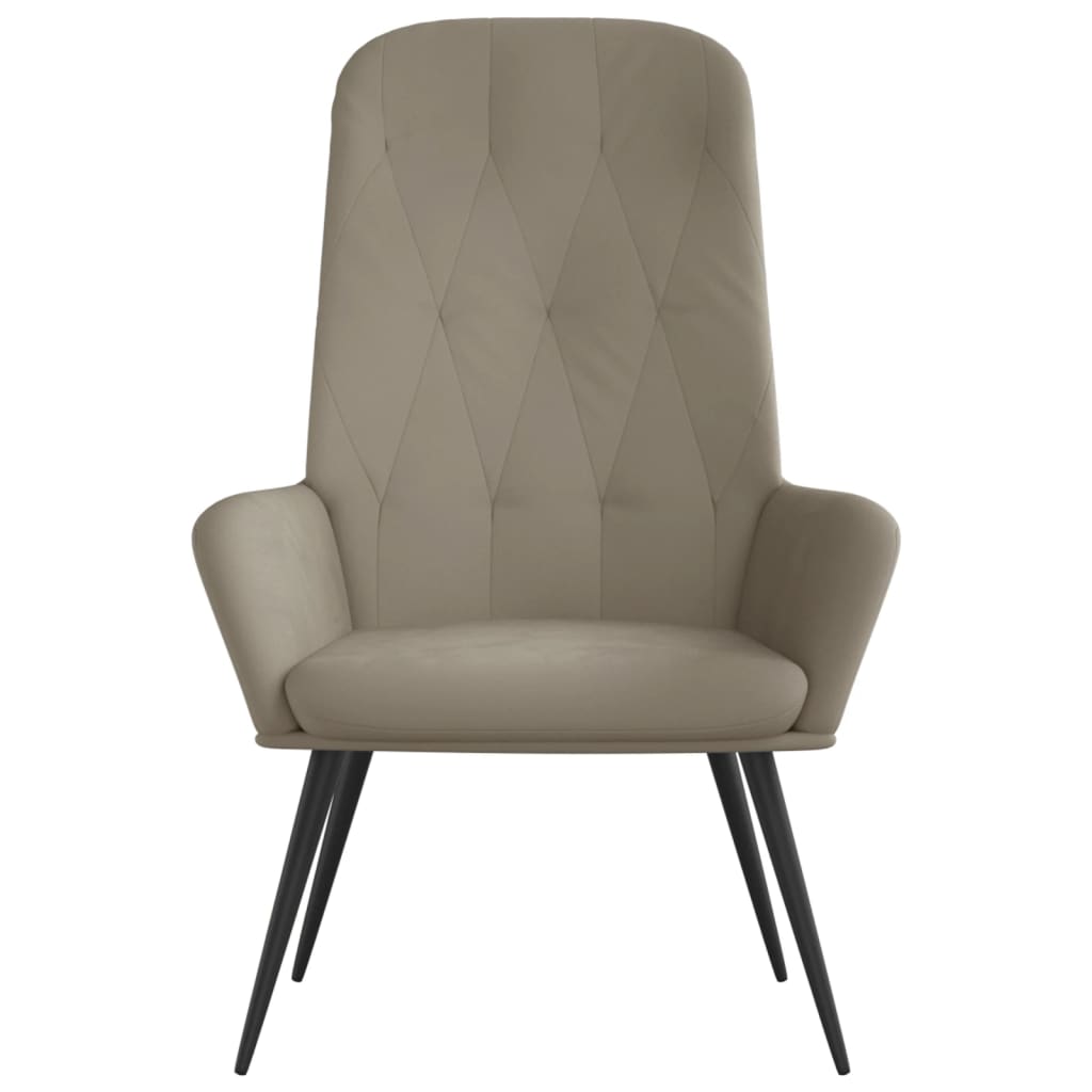 Fauteuil de relaxation velours gris clair