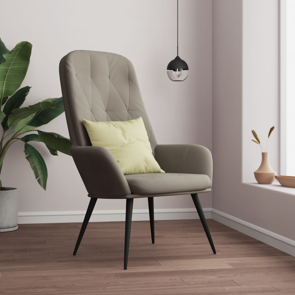 Fauteuil de relaxation velours gris clair