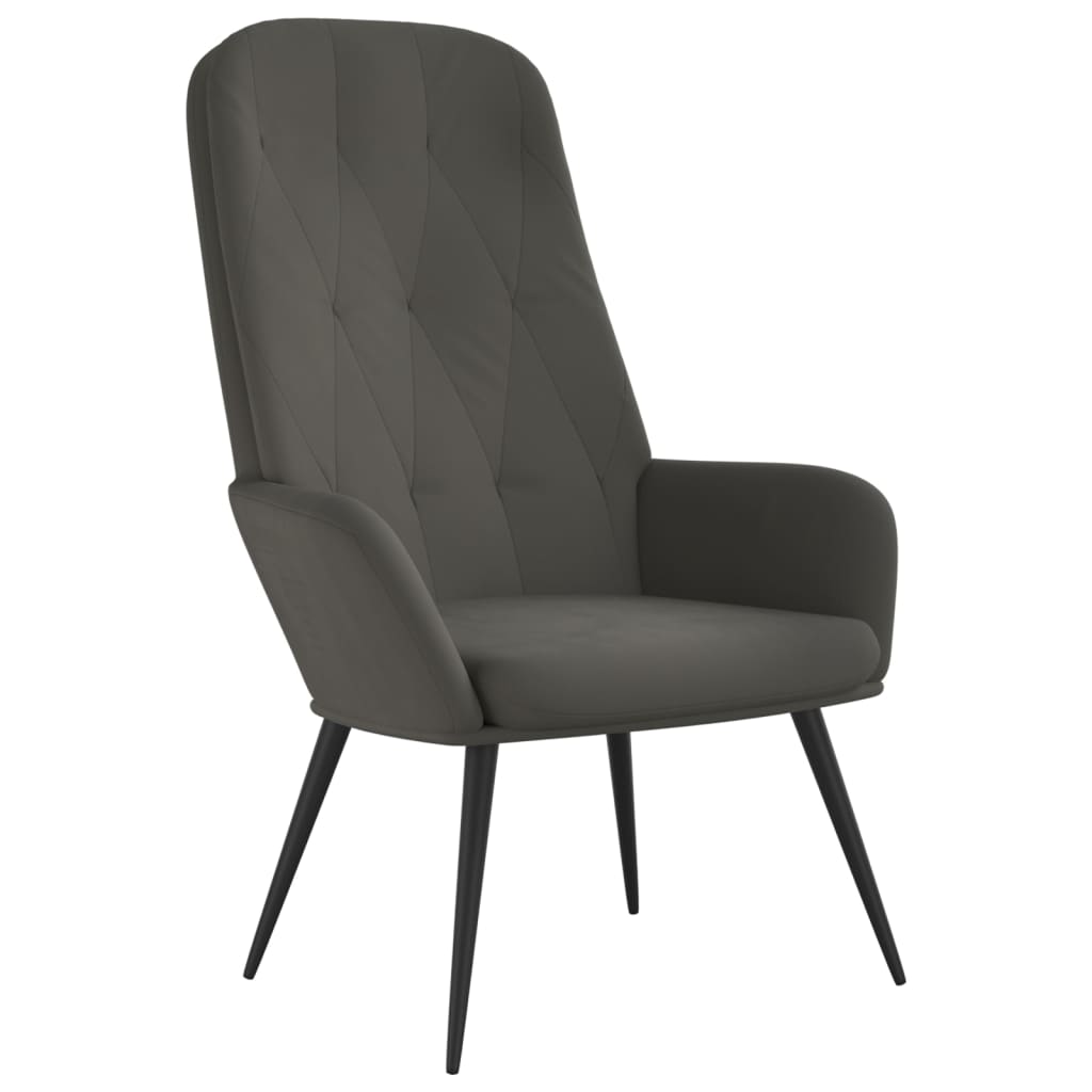 Fauteuil relax en velours gris foncé