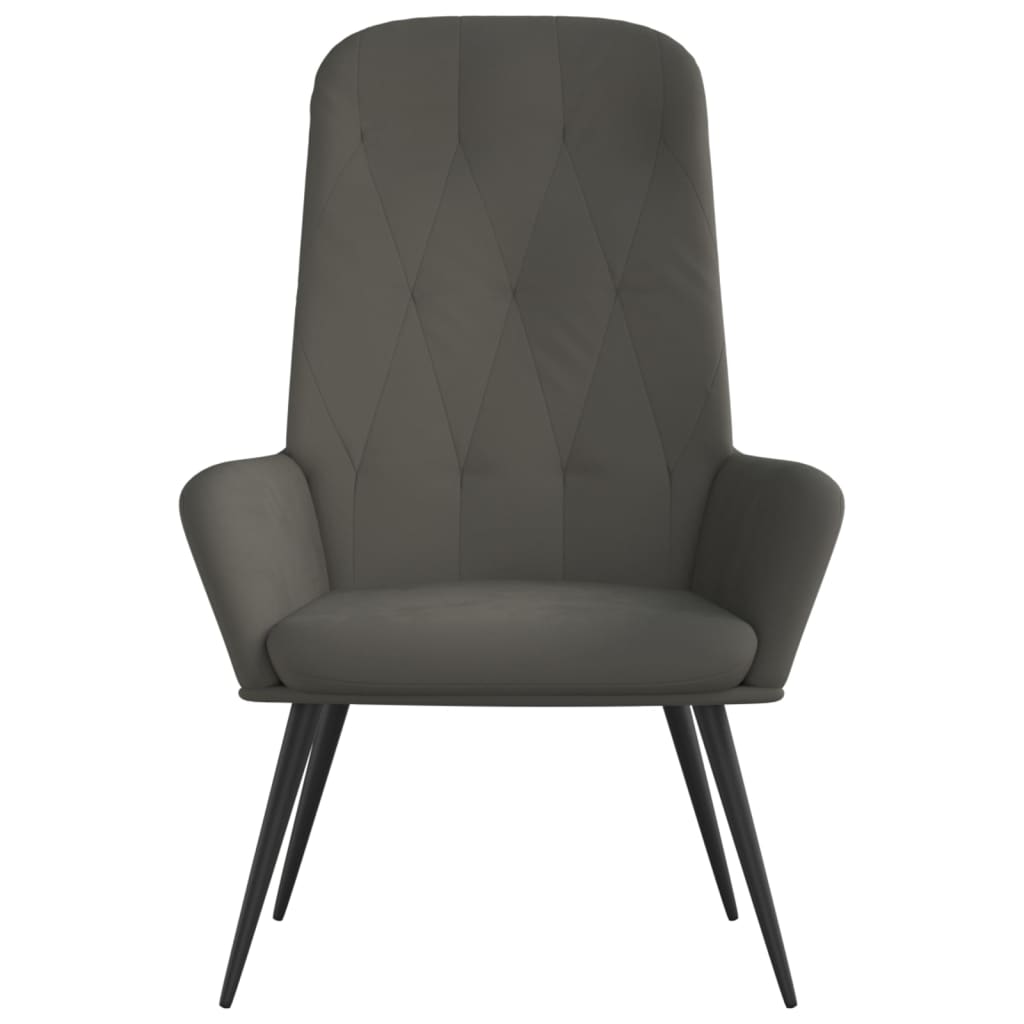Fauteuil relax en velours gris foncé