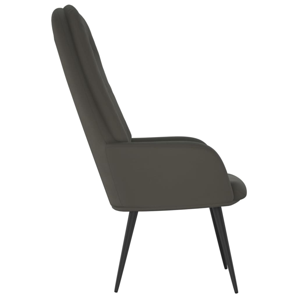 Fauteuil relax en velours gris foncé