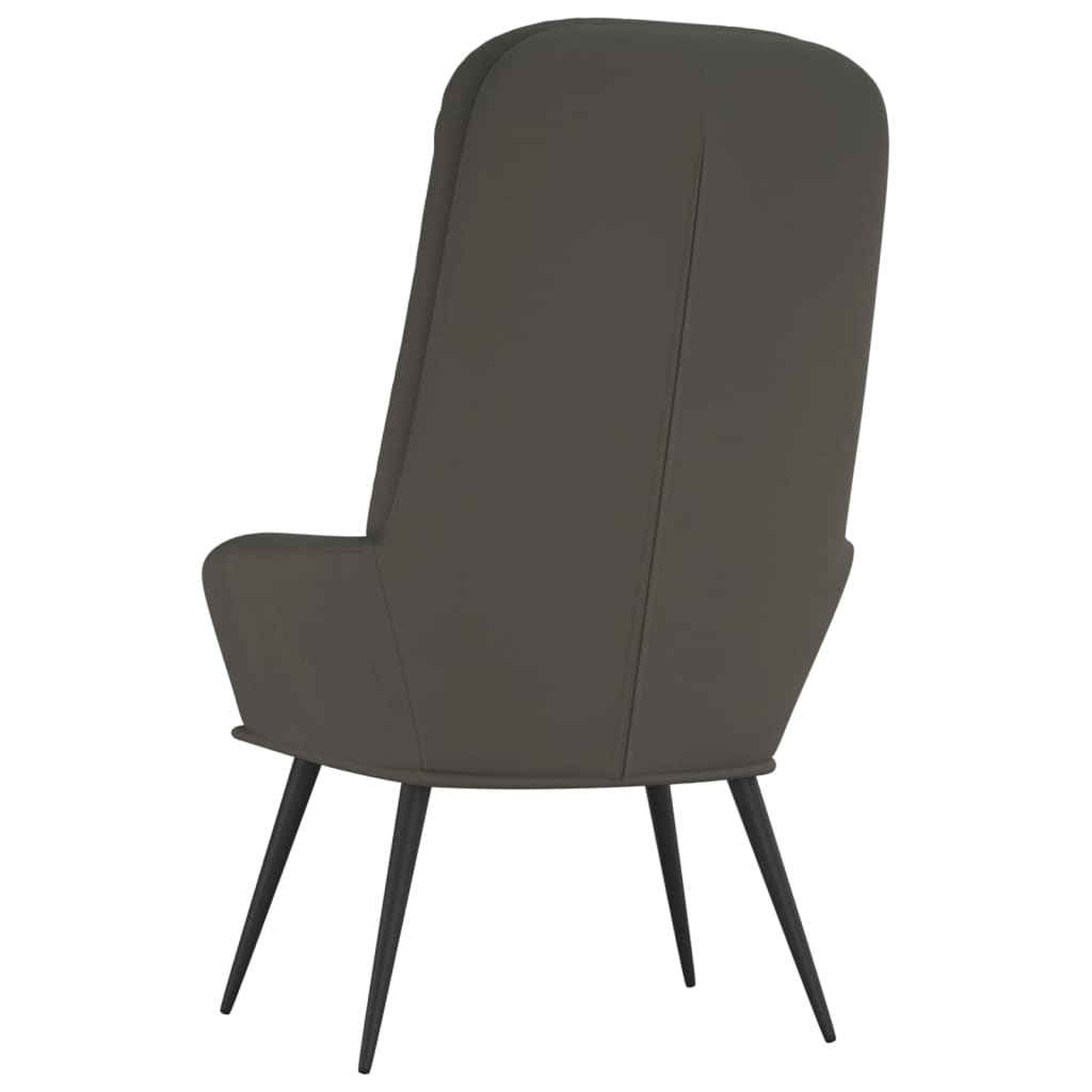 Fauteuil relax en velours gris foncé
