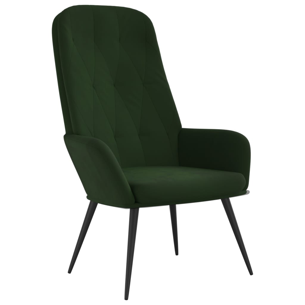 Fauteuil relax en velours vert foncé