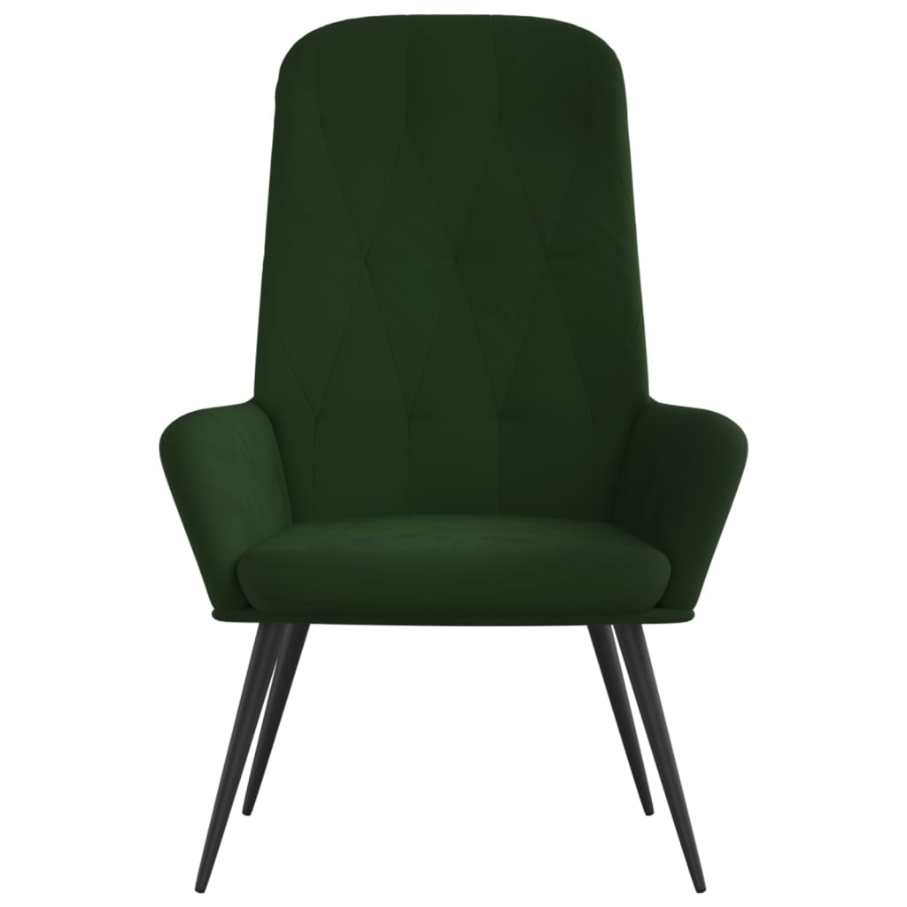 Fauteuil relax en velours vert foncé