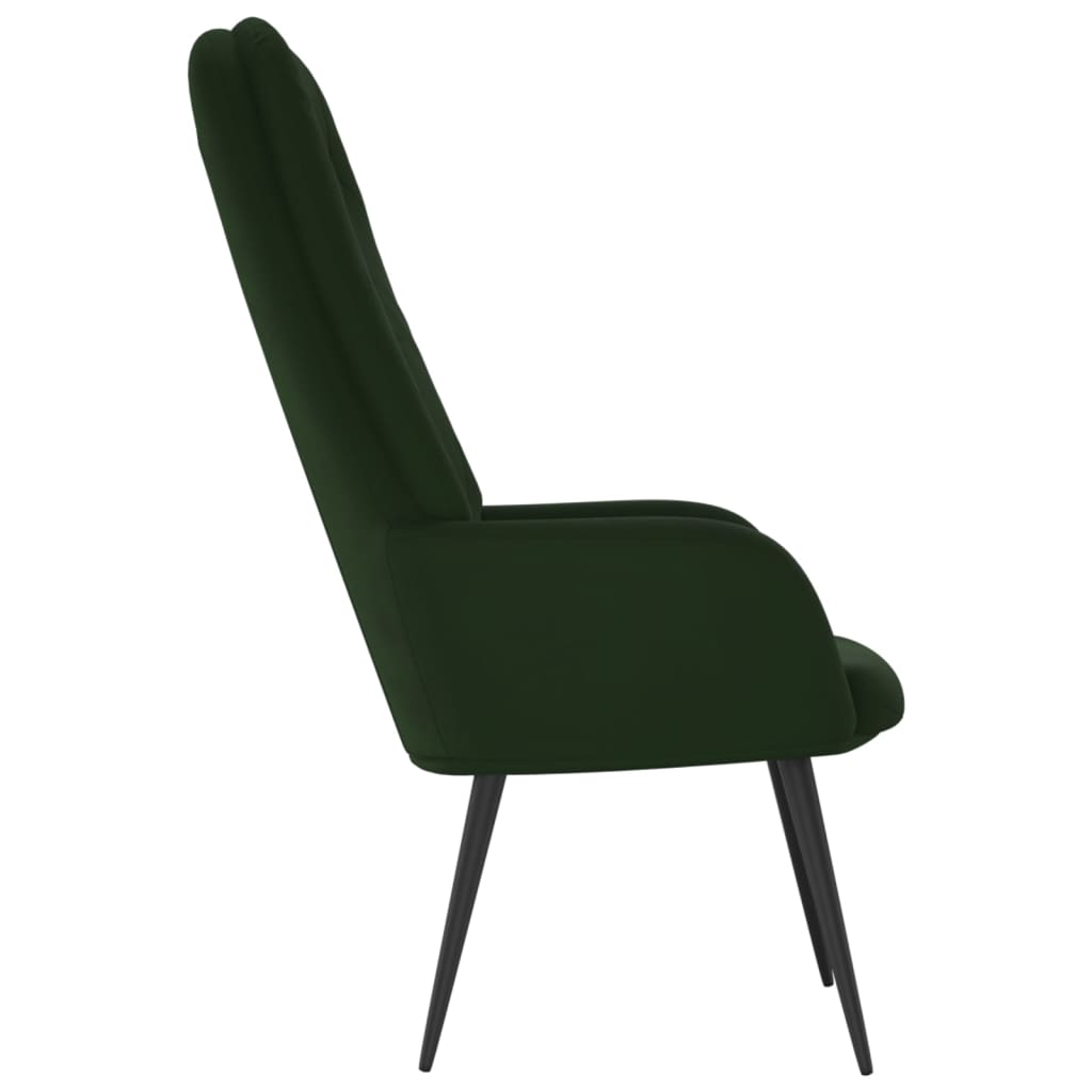 Fauteuil relax en velours vert foncé