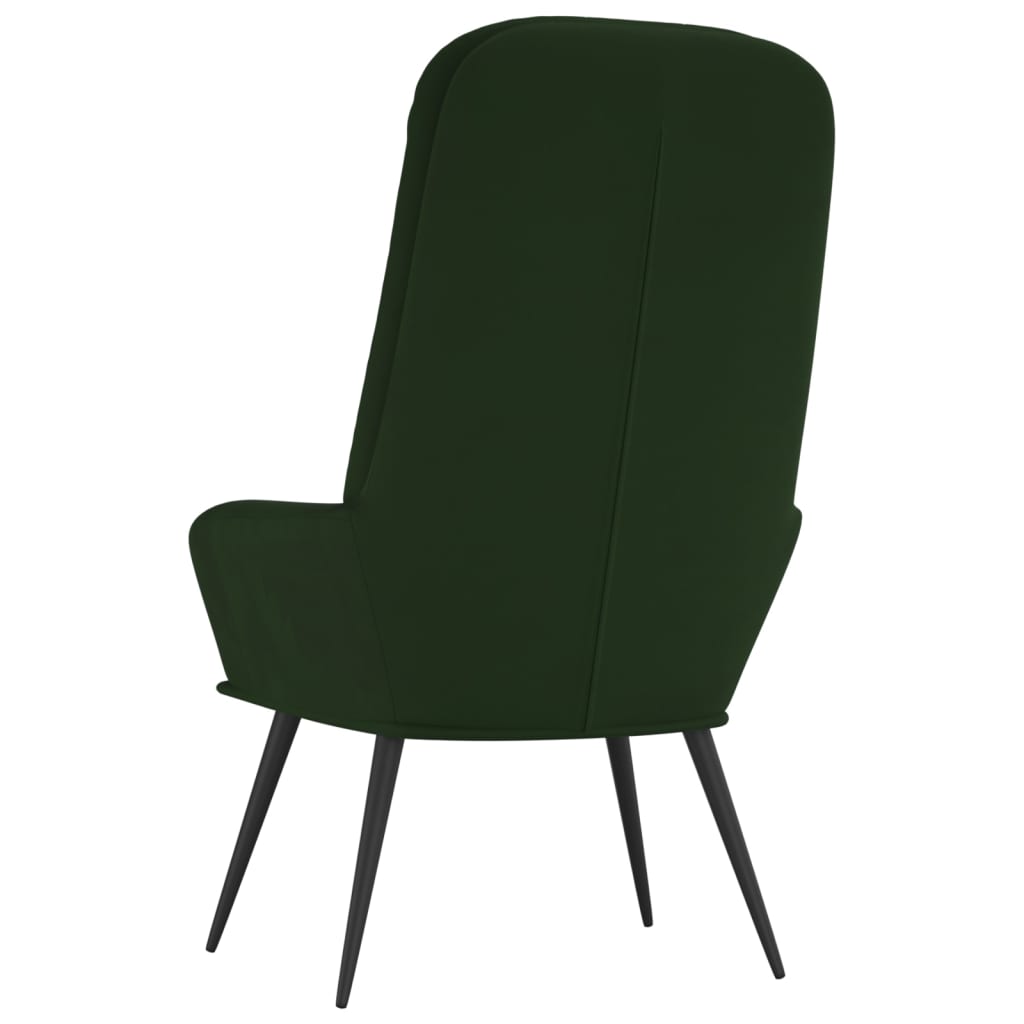 Fauteuil relax en velours vert foncé
