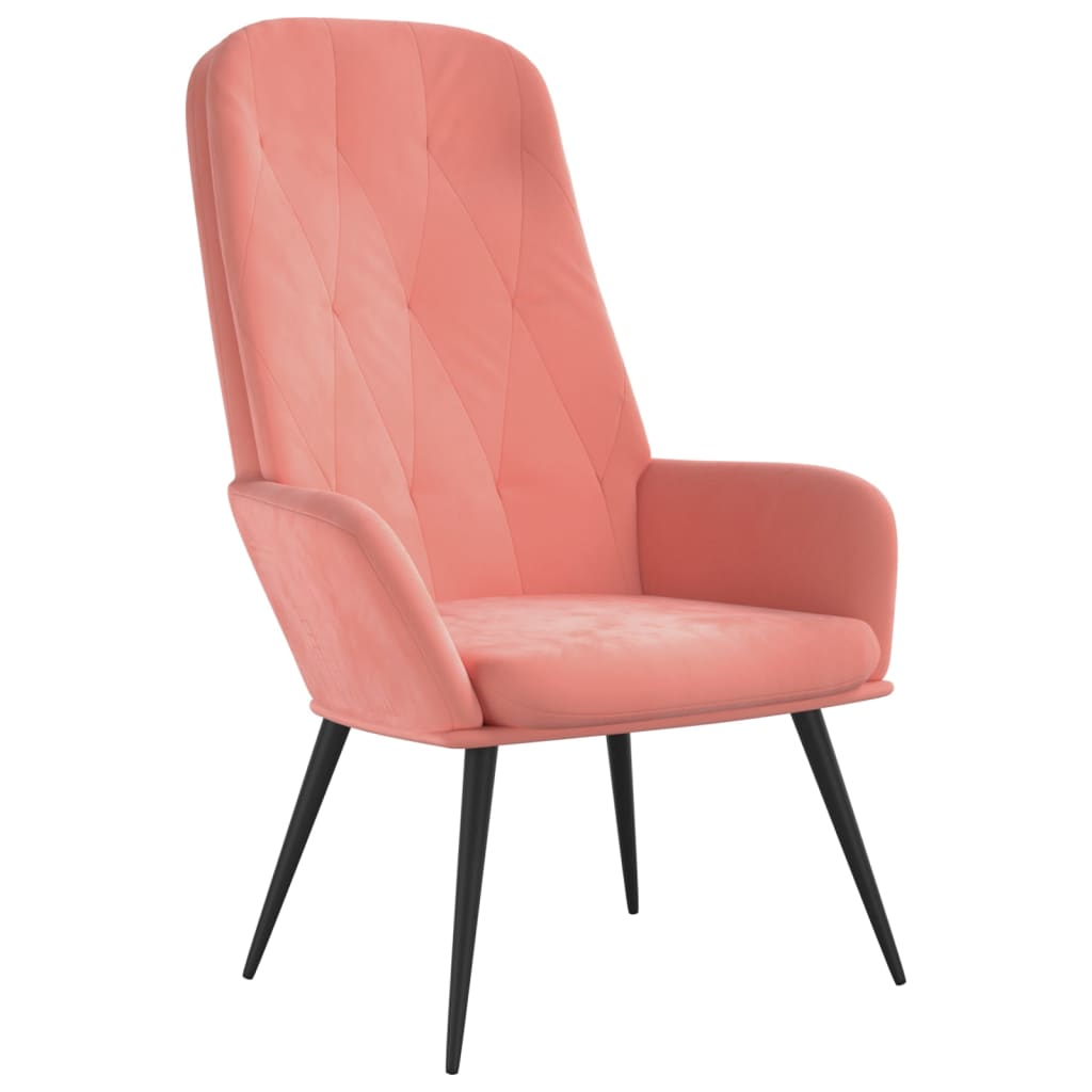 Fauteuil relax en velours rose