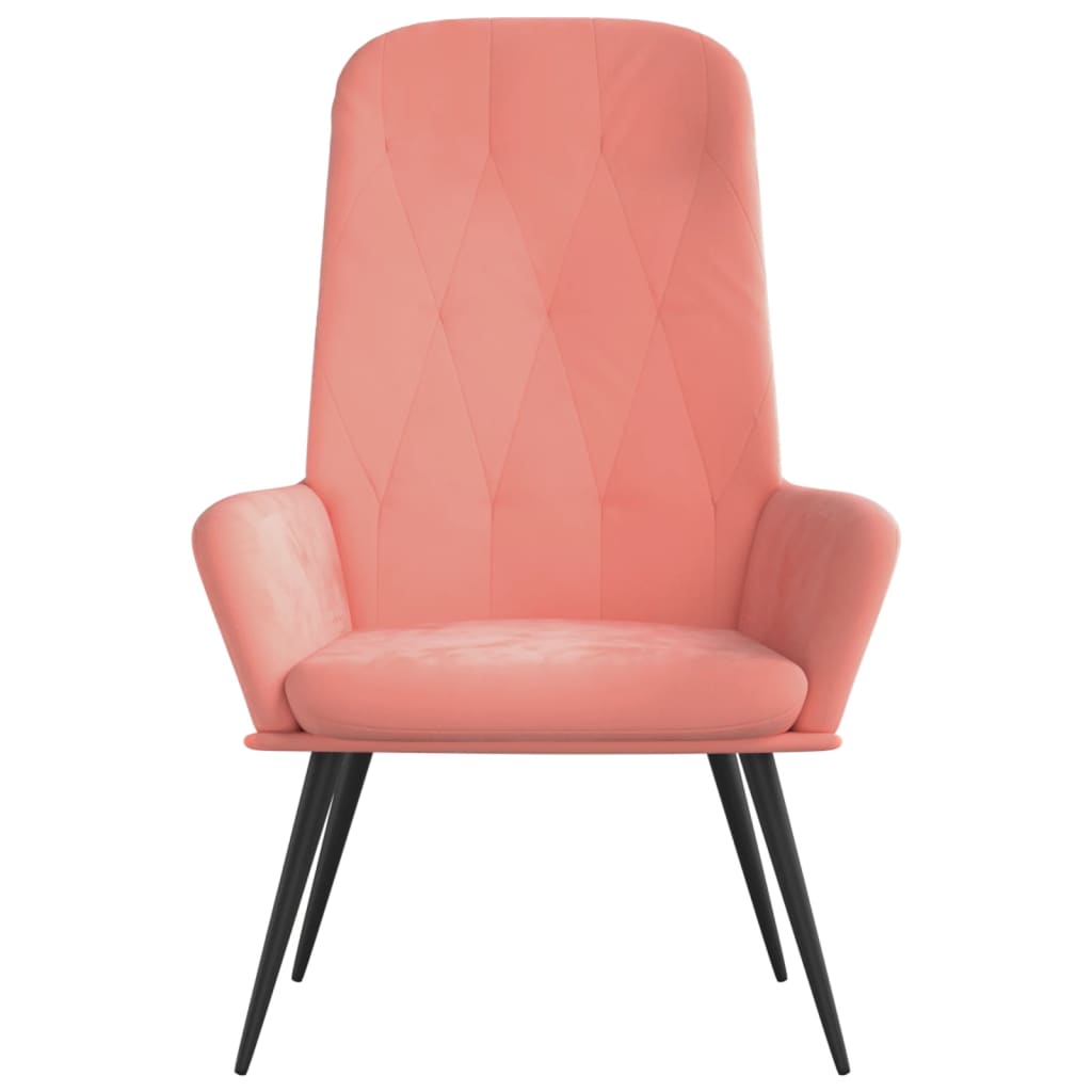 Fauteuil relax en velours rose