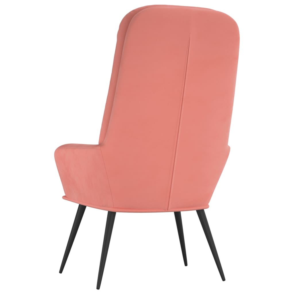 Fauteuil relax en velours rose
