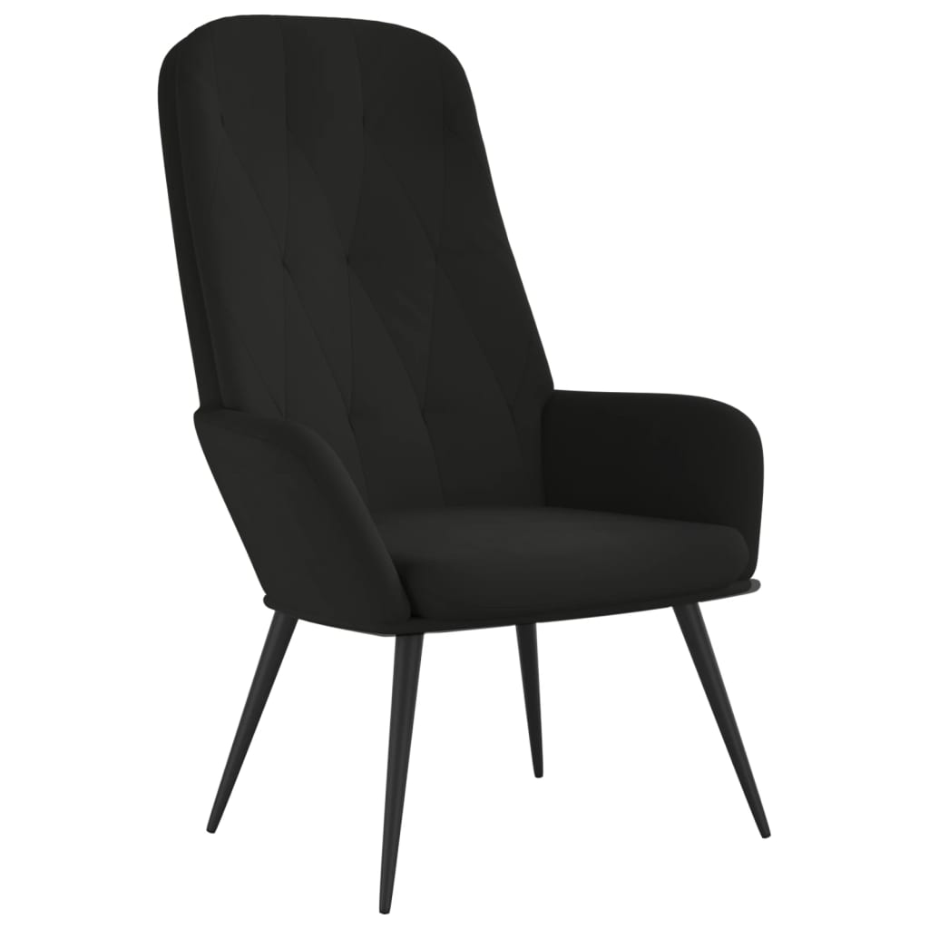 Fauteuil inclinable en velours noir