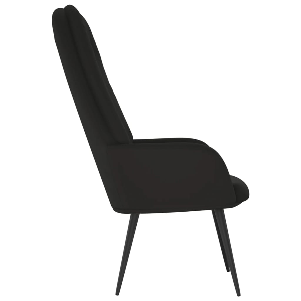 Fauteuil inclinable en velours noir