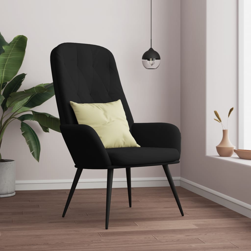 Fauteuil inclinable en velours noir