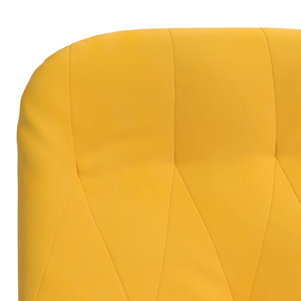 Fauteuil relax en velours jaune moutarde