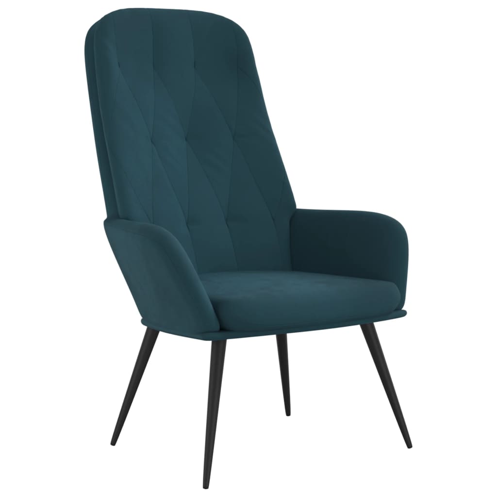 Fauteuil relax en velours bleu