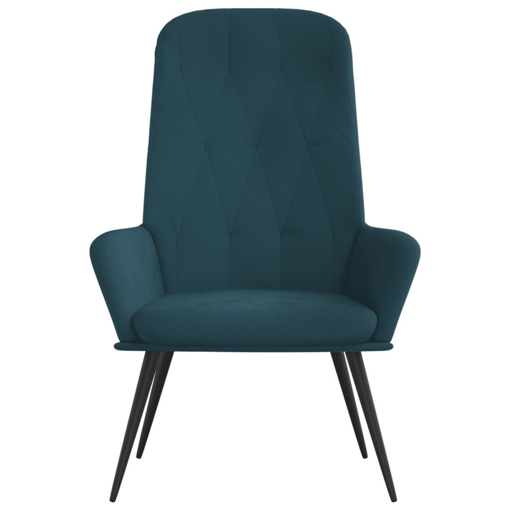 Fauteuil relax en velours bleu