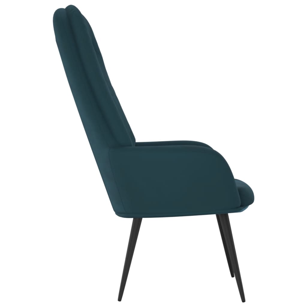 Fauteuil relax en velours bleu