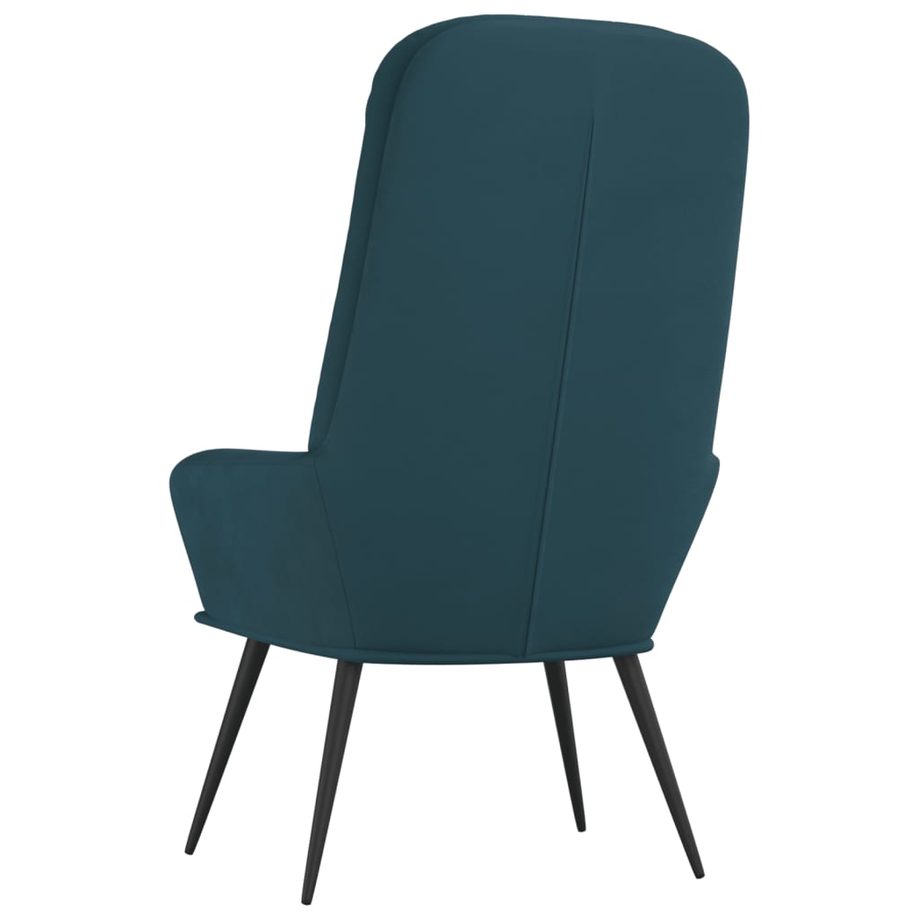 Fauteuil relax en velours bleu