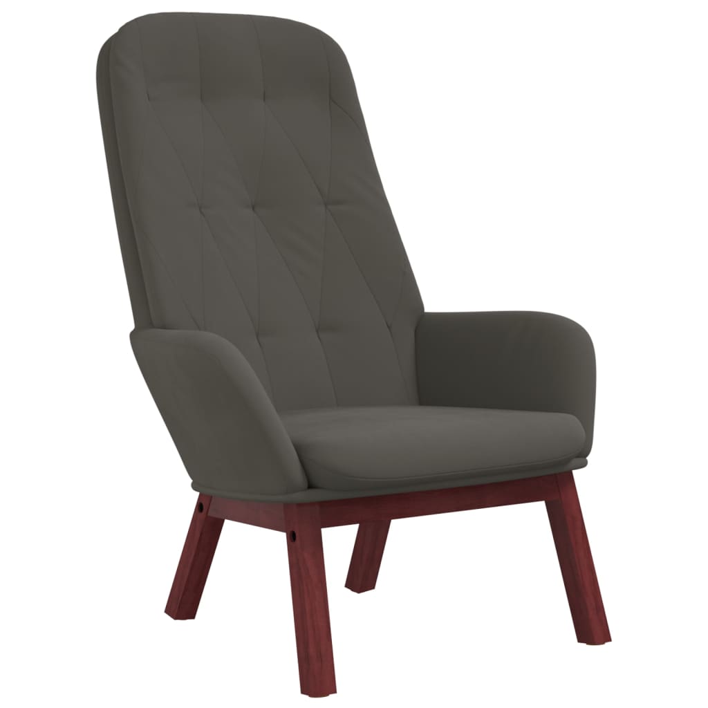 Fauteuil relax en velours gris foncé