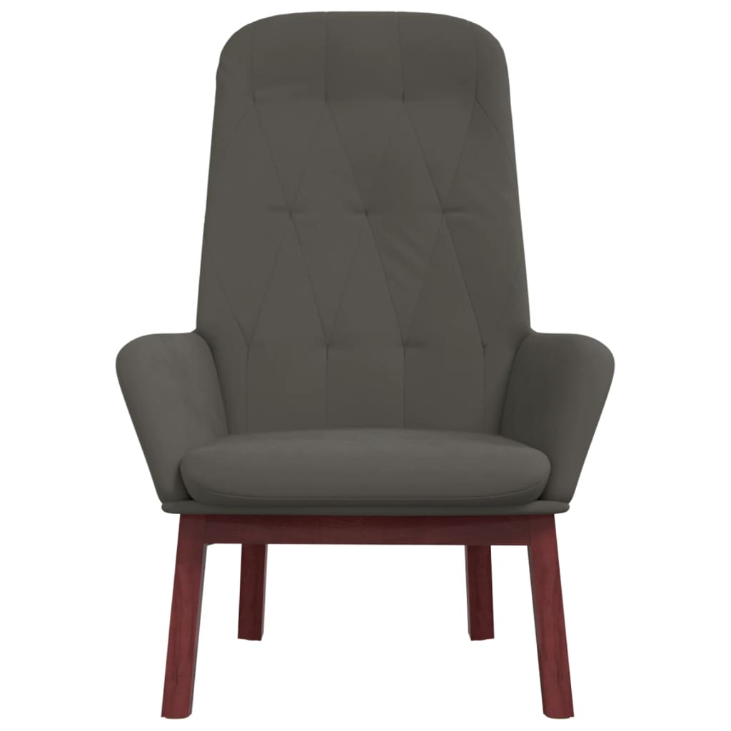 Fauteuil relax en velours gris foncé
