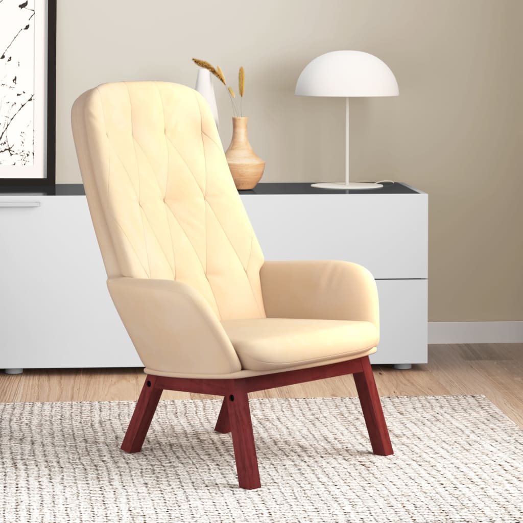 Relaxsessel Cremeweiß Samt