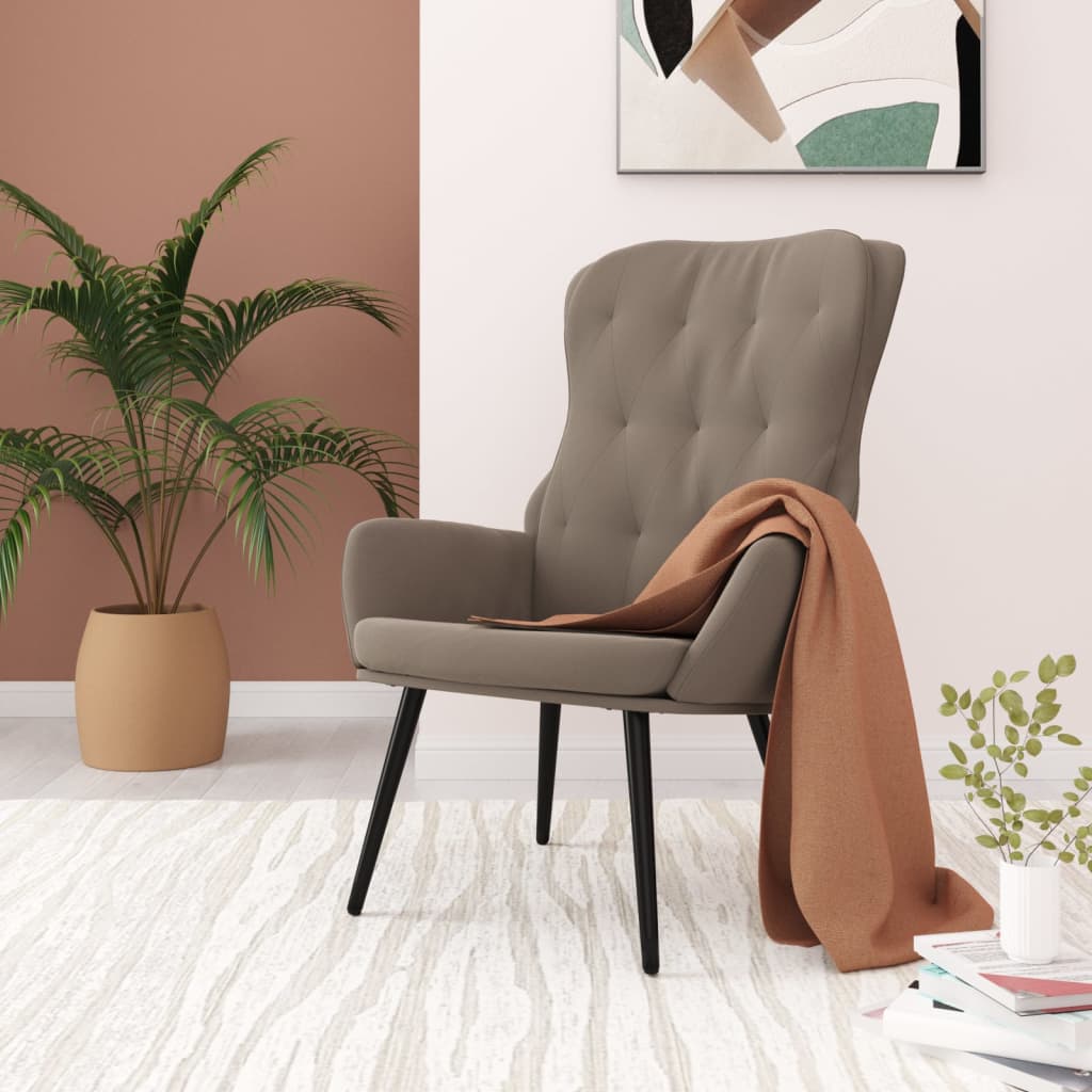 Fauteuil de relaxation velours gris clair