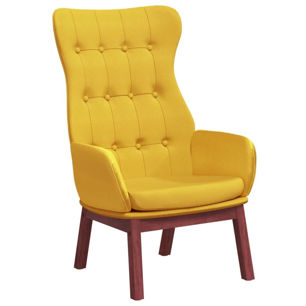 Fauteuil relax en tissu jaune moutarde