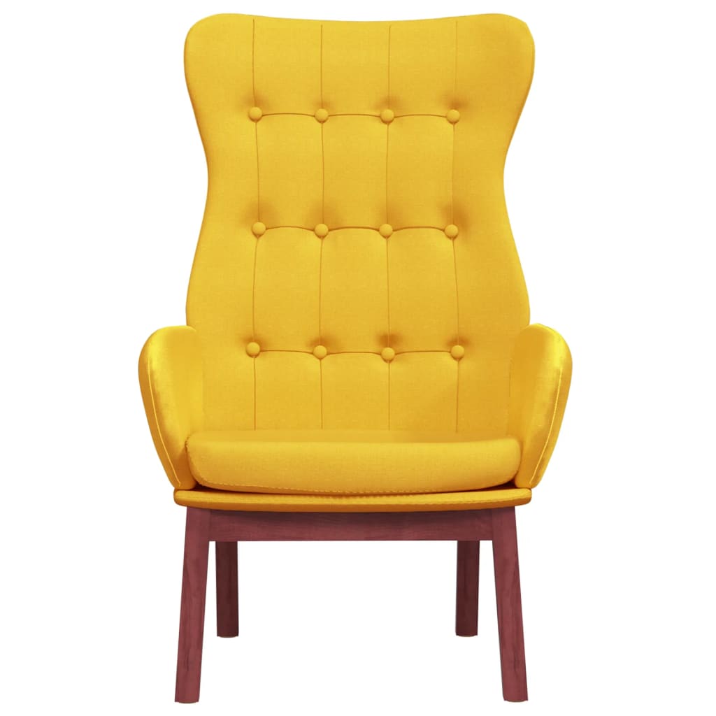Fauteuil relax en tissu jaune moutarde