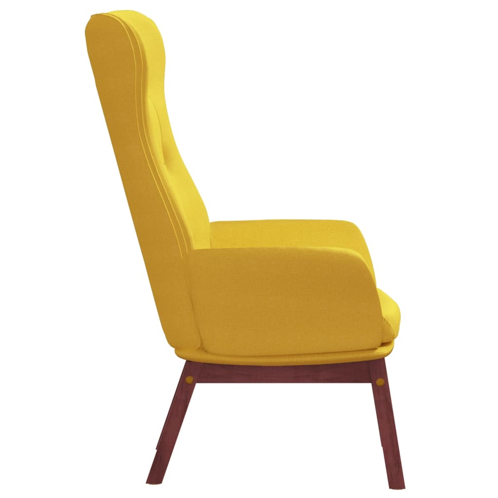 Fauteuil relax en tissu jaune moutarde