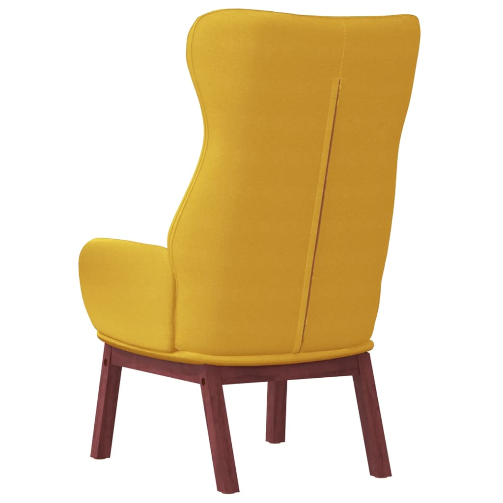 Fauteuil relax en tissu jaune moutarde