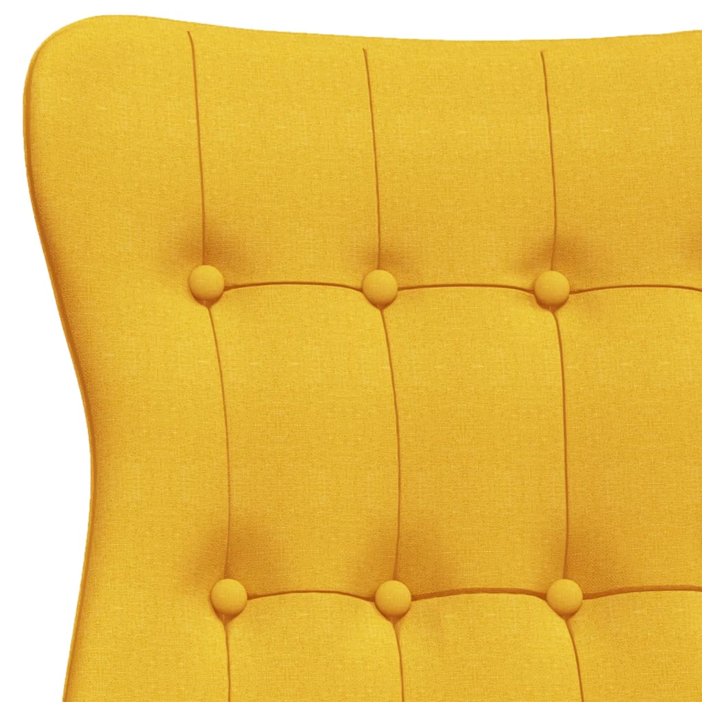 Fauteuil relax en tissu jaune moutarde
