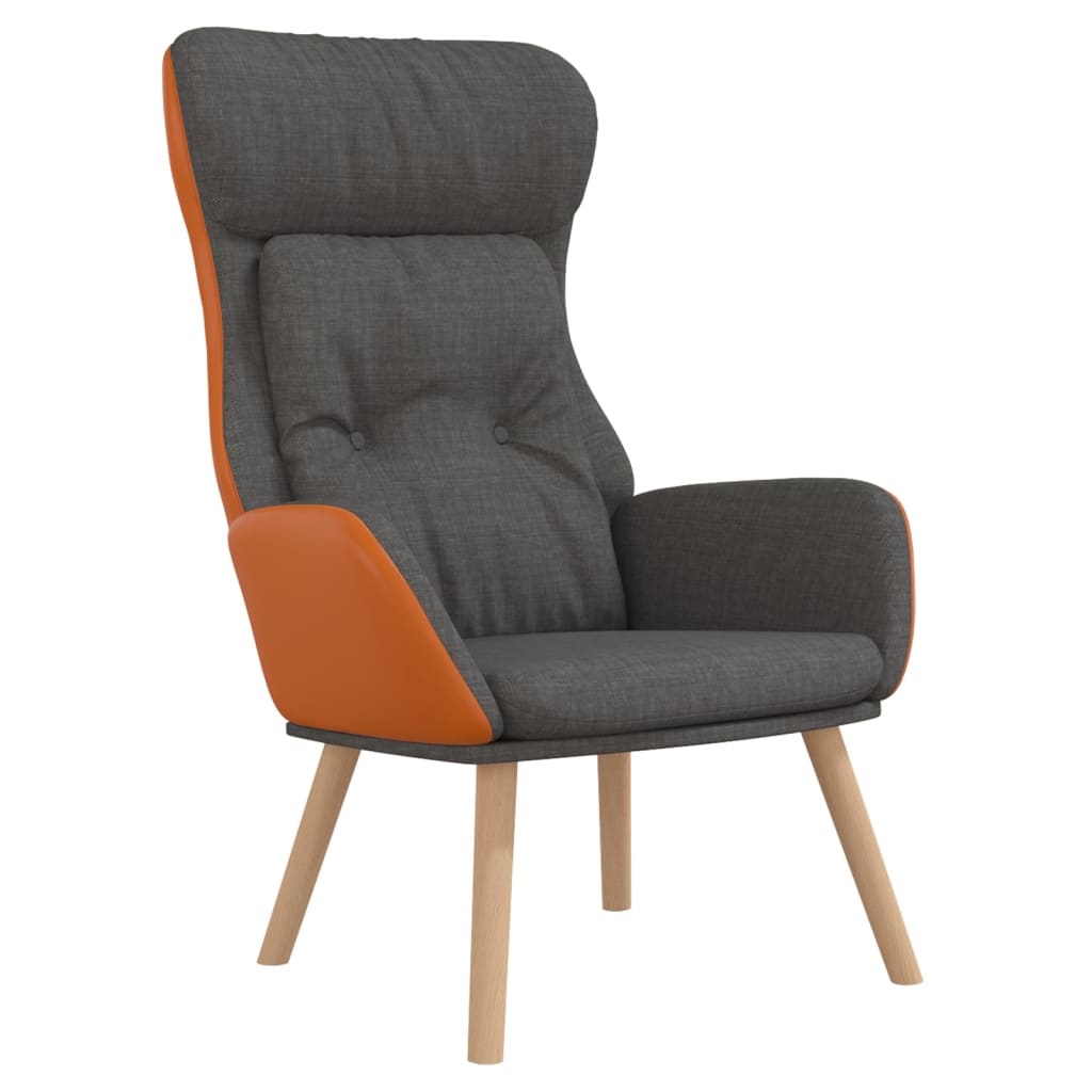 Fauteuil relax en tissu gris foncé et PVC