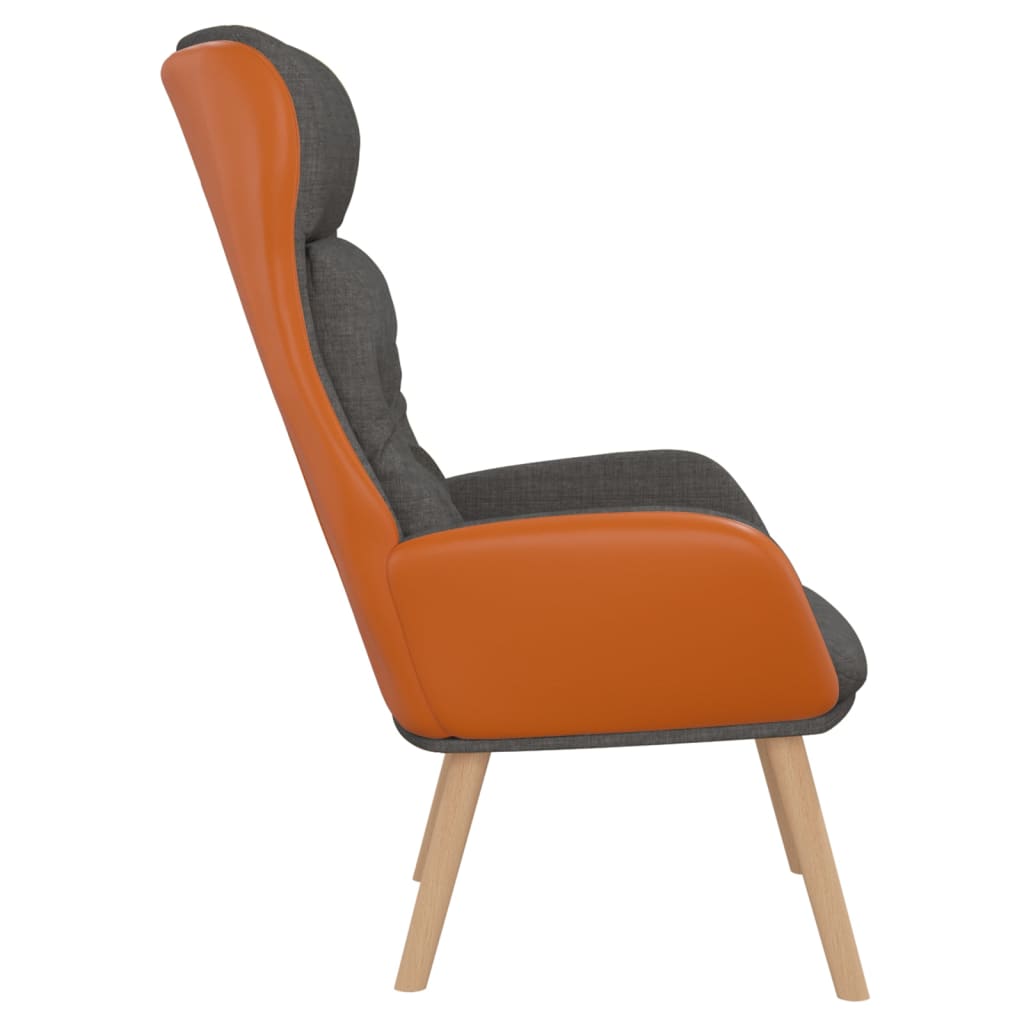 Fauteuil relax en tissu gris foncé et PVC